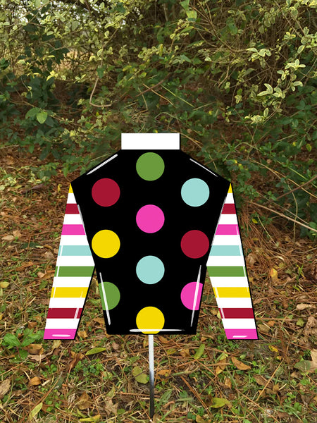 10" Jockey Silks Yard Stake More Colors Available