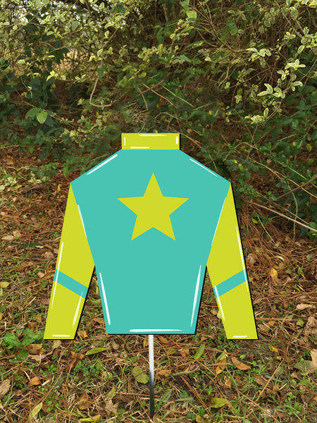 10" Jockey Silks Yard Stake More Colors Available